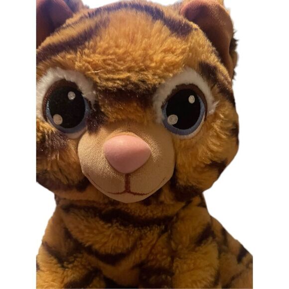 Build A Bear Orange Black Striped Tiger Cub Blue Eyes Stuffed Animal Plush 14" - Picture 6 of 6